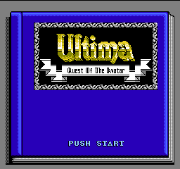 Ultima Quest of the Avatar title screen for NES